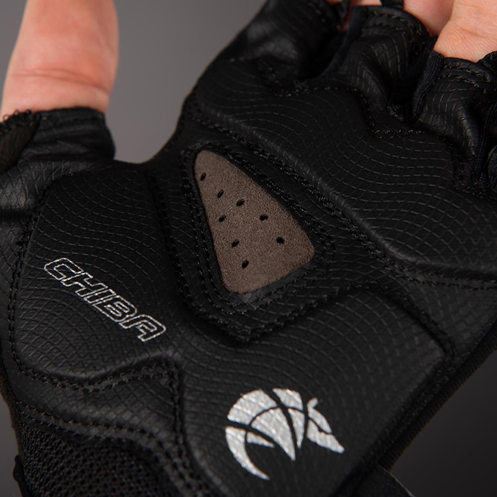 CHIBA Gel Premium - Radhandschuhe dunkelgrau, Größe L, mit Poron-Gelpolsterung