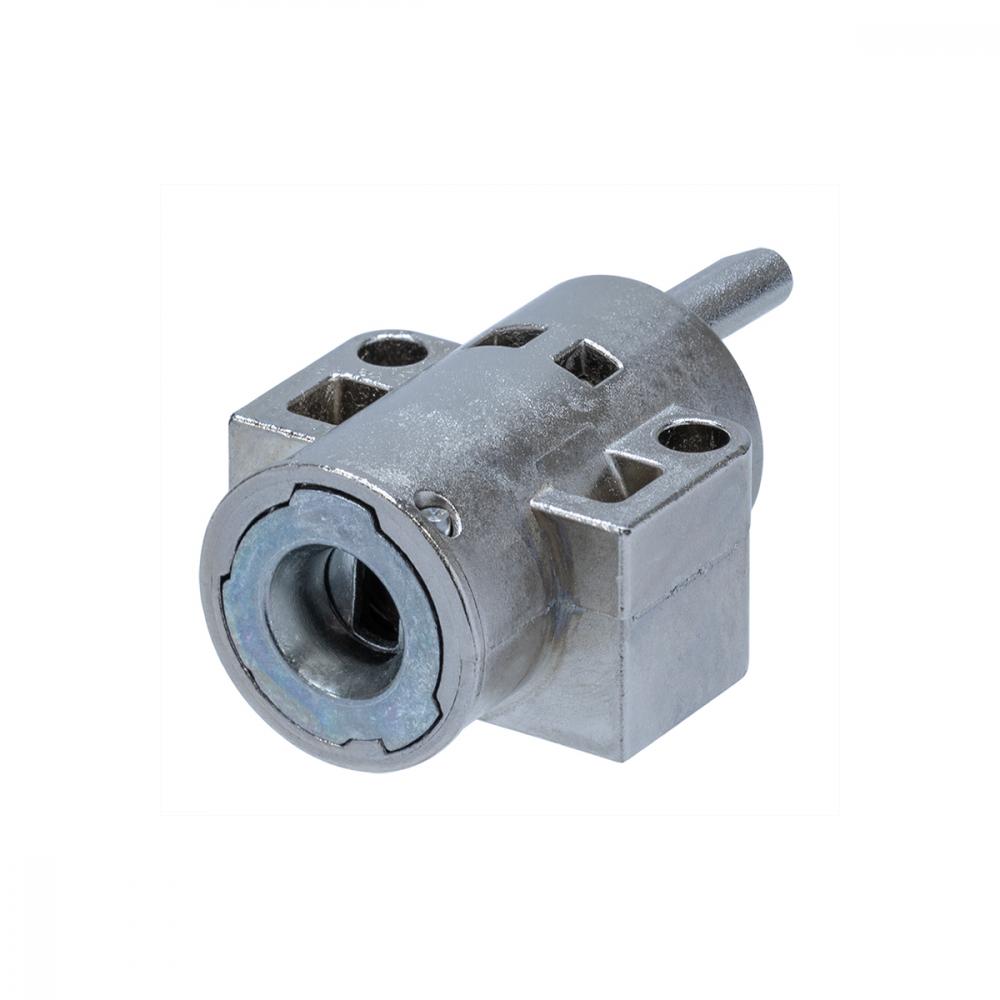 Silberner Abus Bosch XPlus pivot Schließzylinder für PowerTube Akkus.