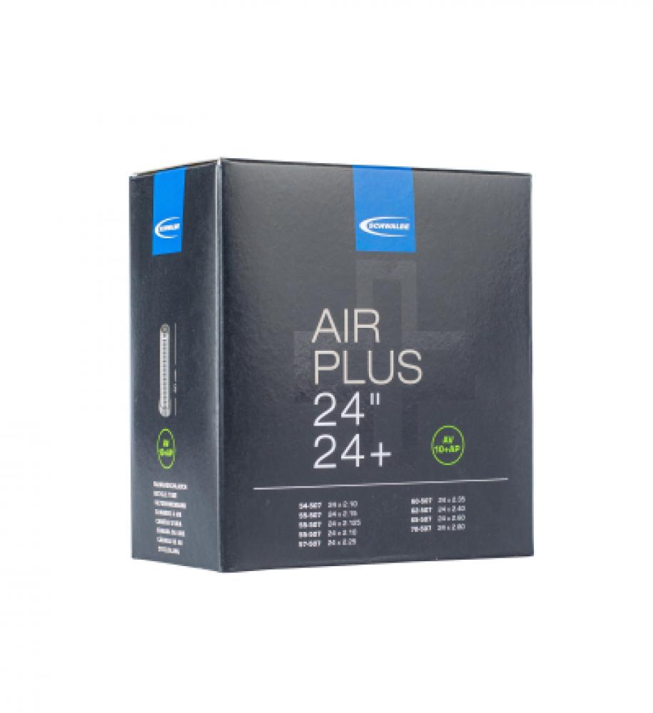 Verpackung: Schwalbe Schlauch AV10LAP AIR PLUS 54, pannensicherer E-Bike & Cargo-Bike Fahrradschlauch