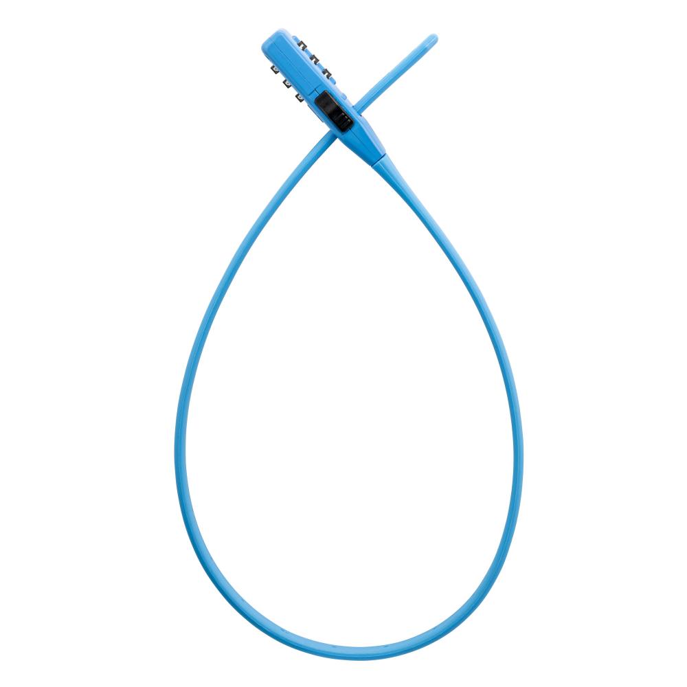 Blaues Kryptonite Click Lock Zahlen-Kabelschloss (10mm, 45cm) mit 3-stelliger Zahlenkombination.