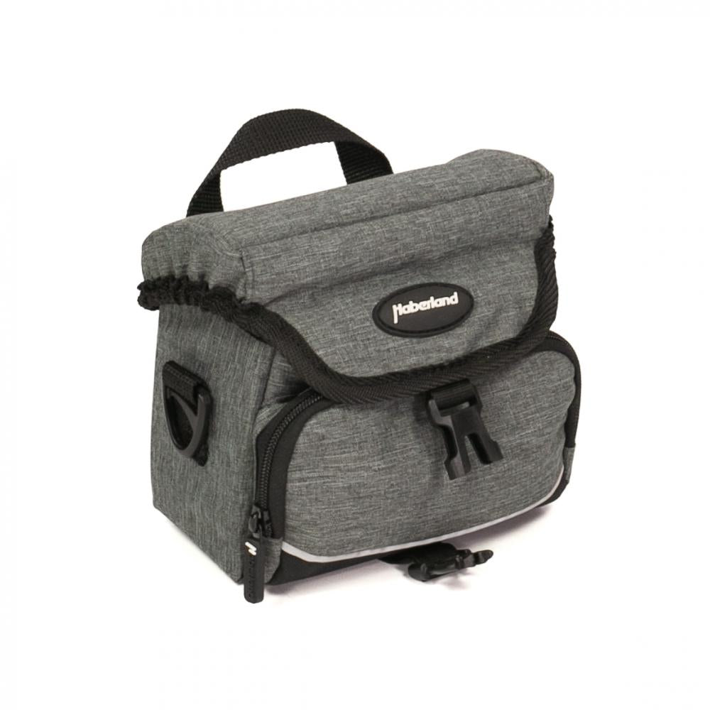 Haberland Lenkertasche 2l Mini grau - kompakte Lenkertasche für Alltag und Tour
