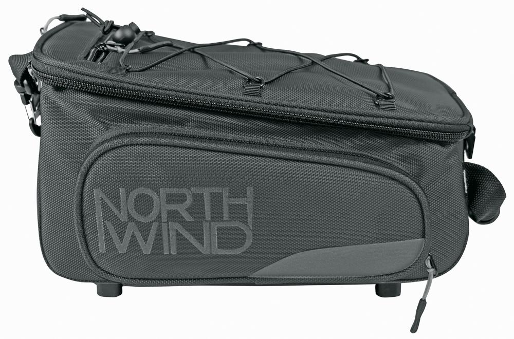Northwind Smartbag Classic, schwarz  10 Liter Gepäckträgertasche mit ausklappbaren Seitentaschen, MonkeyLoad-Befestigung, wasserabweisend, inkl. Regenhülle.