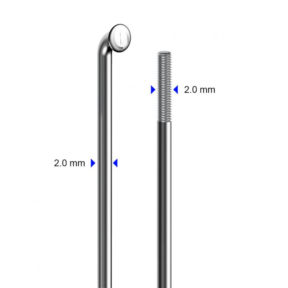 cnSpoke Speiche STD14C 276mm Ø2,0mm 95° silber 100 Stück Edelstahl ohne Nippel