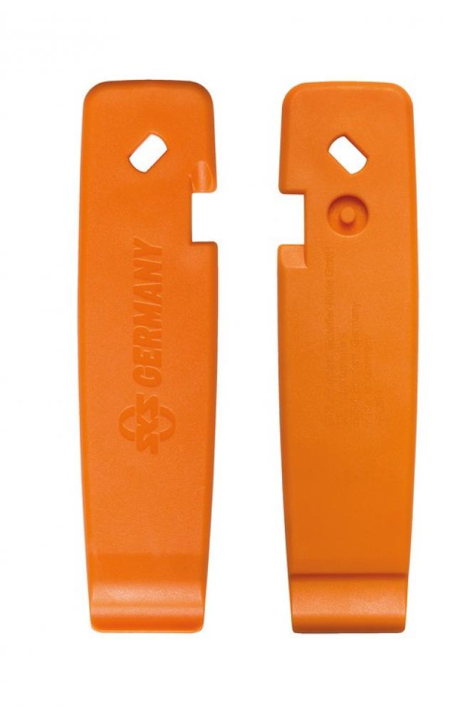 SKS Reifenheber Set orange passend für Schwalbe Marathon Plus 28 Zoll Reifen und AV17 Schläuche.