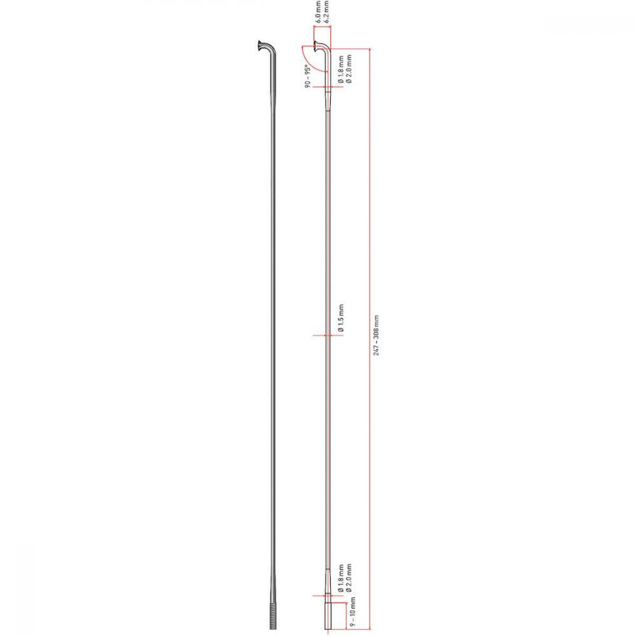 DT Swiss Speiche Revolution 2.0/1.5 VE100 schwarz 294 mm - ultraleichte Laufrad-Performance