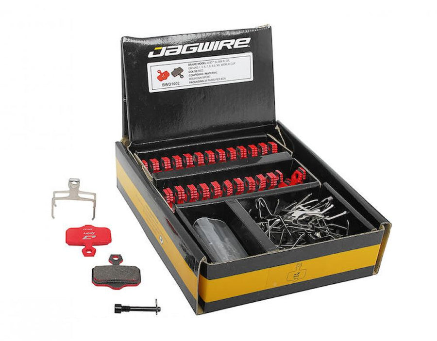 Jagwire Bremsbeläge Disc Sport Semi-Metallic Werkstattverpackung Rot - 25 Paar langlebige Bremsbeläge