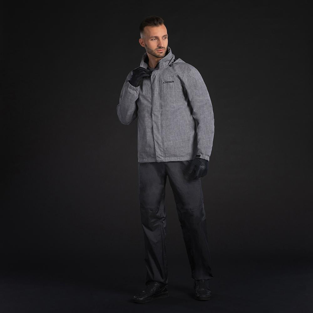 CHIBA Allweather Jacke - wasserdicht, winddicht, atmungsaktiv, Größe M, hellgrau