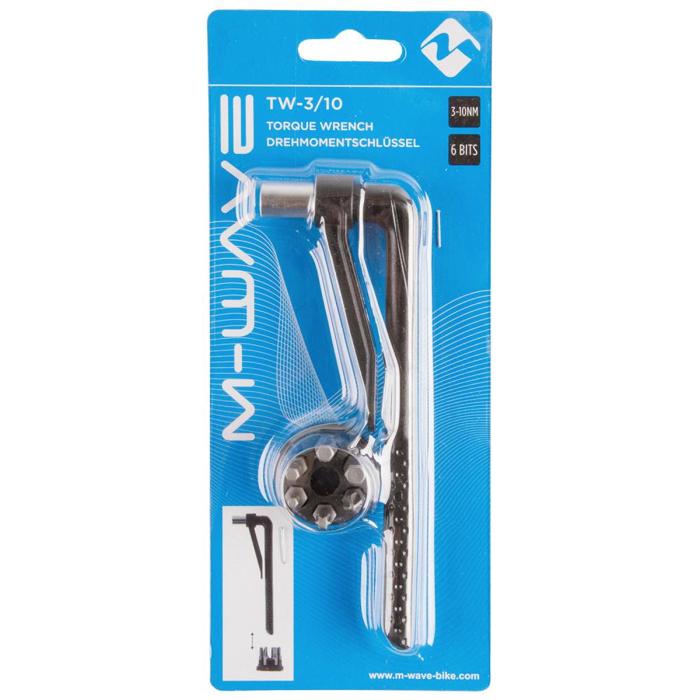 Drehmomentschlüssel 3-10 Nm, M-WAVE, mit Bits, Messingschlager, 880293