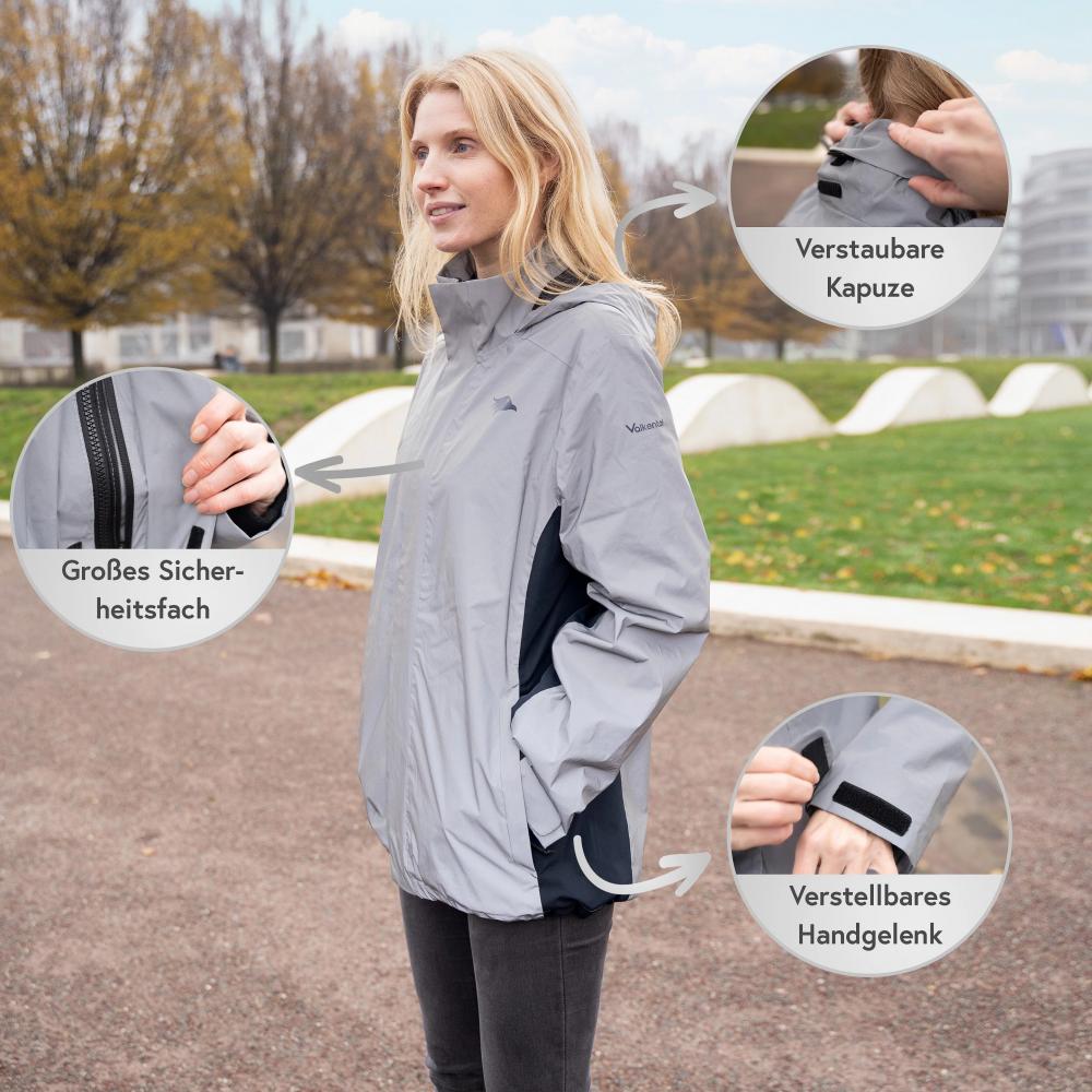 Valkental Damenjacke 3in1 Smart Jacket wasserdichte Jacke mit Fleece Zipp-In 4XL grau