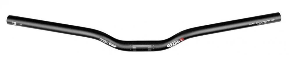 Ergotec Lenkerbügel Ergo L Alu Ø 25,4 mm 610 mm schwarz/matt 12°