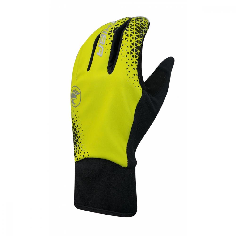 CHIBA Race Performer Light - winddichte, atmungsaktive Radhandschuhe neon/silbe, Gr. 11