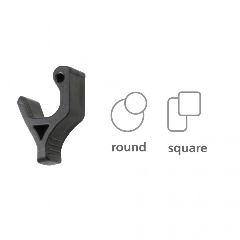 KLICKfix Riegel Oversize Ø 1520 mm für UniKlip 2/KorbKlip 2  Paarweise, schwarz, passend für dicke oder unrunde Gepäckträgerstreben, Maße: 2 x 3,5 x 5,5 cm.