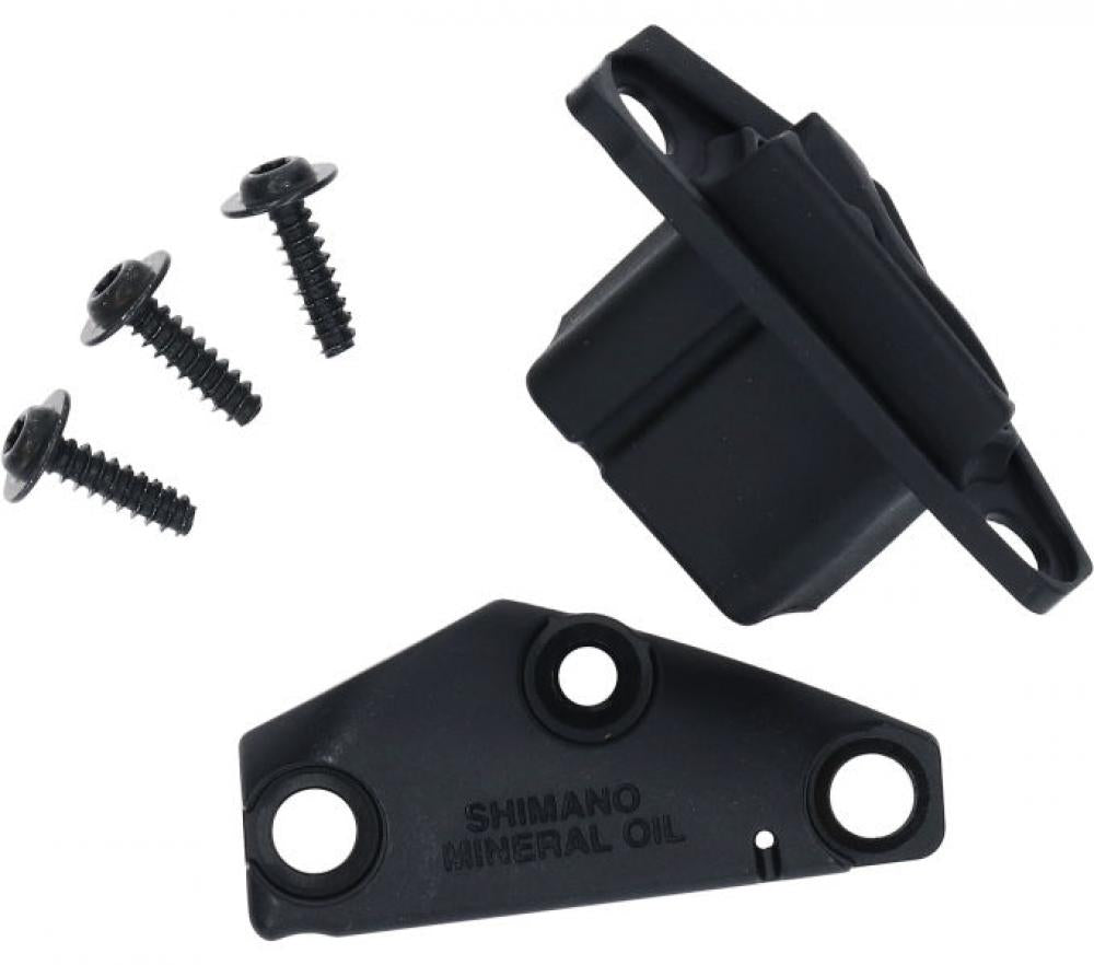 SHIMANO Abdeckung Bremseinheit rechts STRX400, Deckel, Schrauben für Rennrad/City Scheibenbremse mit Mineralöl-Hinweis.
