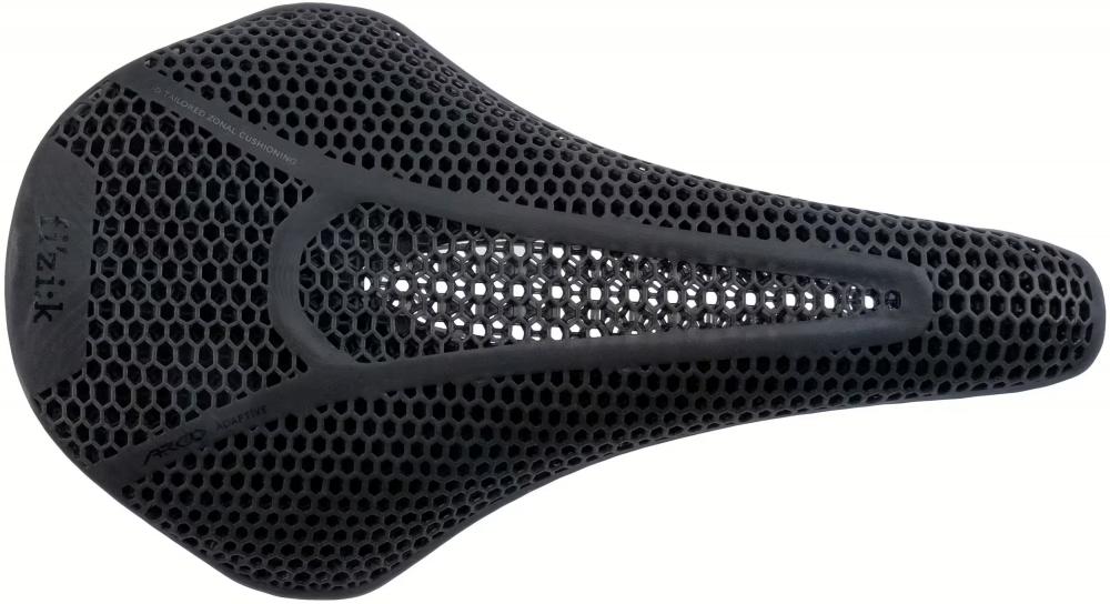 Fizik Rennrad-Sattel Vento Argo 00 Adaptive - 3D-gedrucktes Adaptive Polster Carbon DLS - Vollcarbon-Schale - Carbon-Gestell 10x9mm - 265x140mm - schwarz