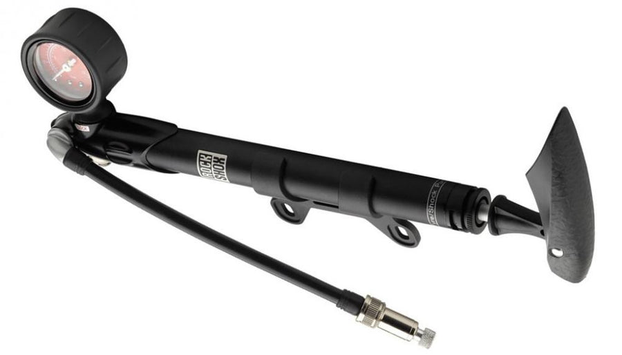 Rockshox Hochdruck-Luftpumpe für Boxxer Federgabeln/Dämpfer, schwarz mit Manometer, hohes Volumen.