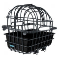 Schwarzer Mijnen Pieper Luna Alu Hinterrad-Tierfahrradkorb mit Gitteraufsatz und Fix-System.