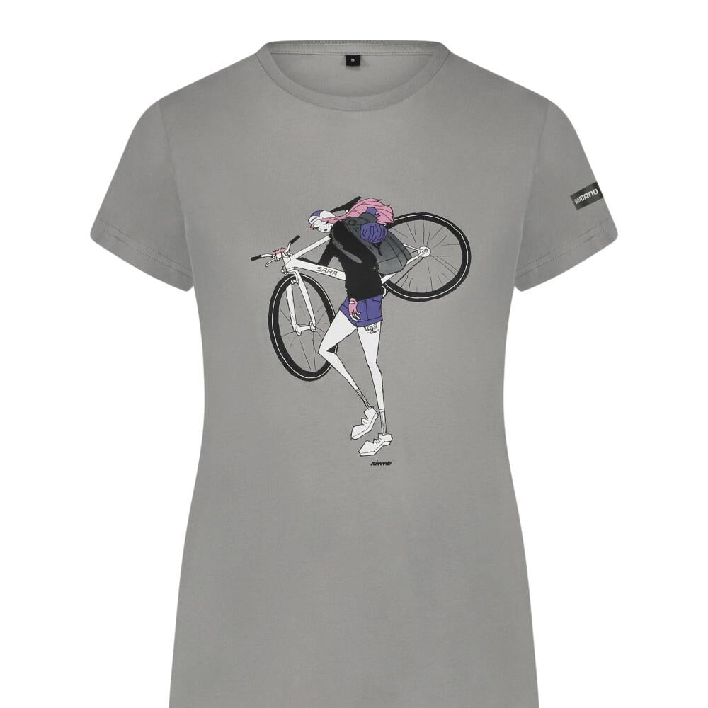 SHIMANO W's Sentiero Ltd T-Shirt Gray s - funktionelles Damen-Biketshirt in aktueller Generation