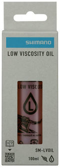 SHIMANO Low Viscosity Oil LV-Oil 100 ml Bremsöl für Scheibenbremsen in grauer Kartonverpackung.
