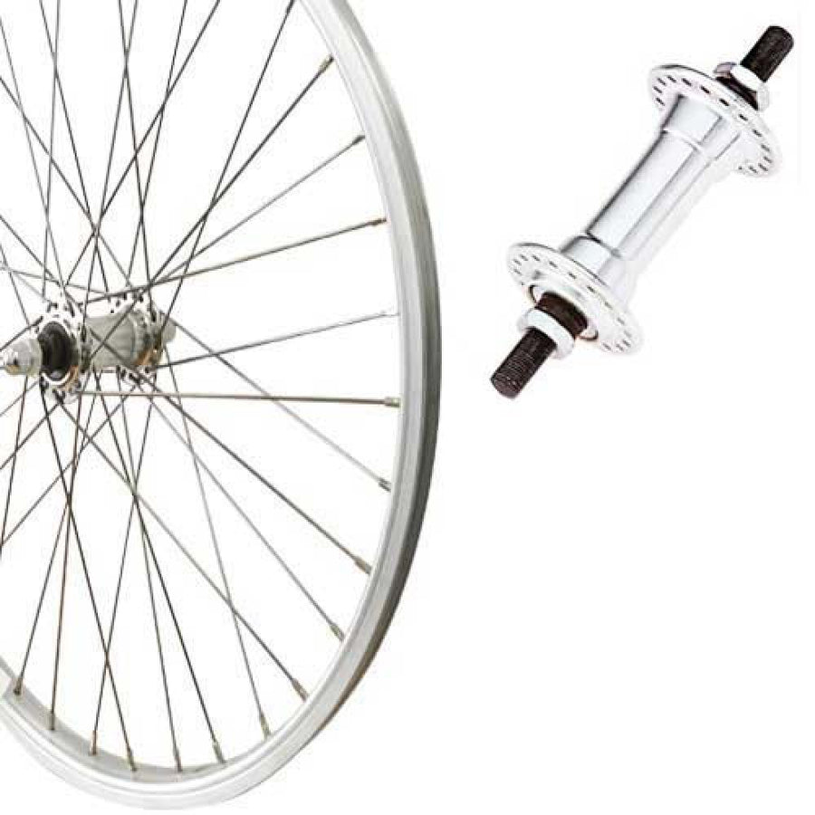 Roland Vorderrad 28" silber, Schürmann Kastenfelge 19-622 Aluminium, Alunabe, geeignet für Felgenbremsen, ideal für Citybikes