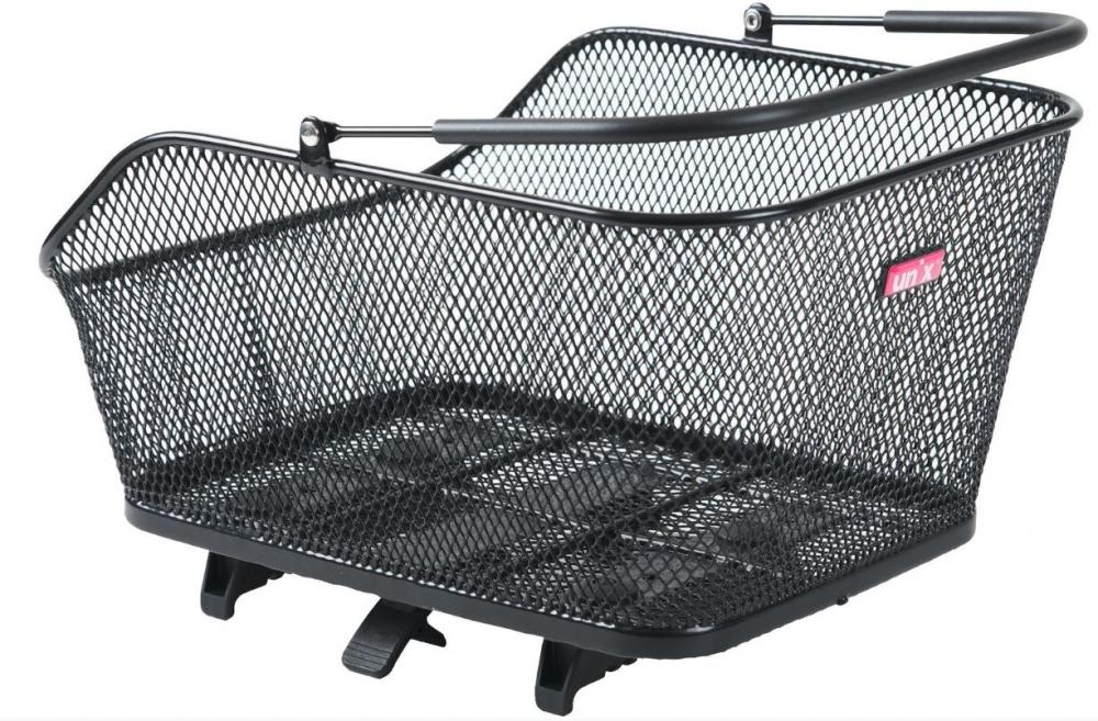Unix Korb Fabrice Topklip Schwarz 40x31x21 cm - Stabiler Gepäckträgerkorb für Fahrrad