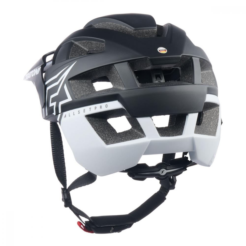 Cratoni Fahrradhelm AllSet Pro MTB schwarz weiß matt S/M 54 bis 58cm