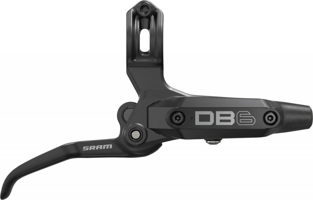 Schwarze SRAM DB6 Fahrrad-Scheibenbremse vorne, starke Heavy-Duty-Bremskraft für aufgeräumtes Cockpit.