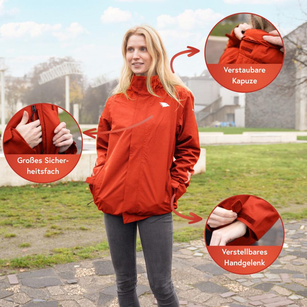 Valkental Damenjacke 3in1 Smart Jacket wasserdichte Jacke mit Fleece Zipp-In XS rot