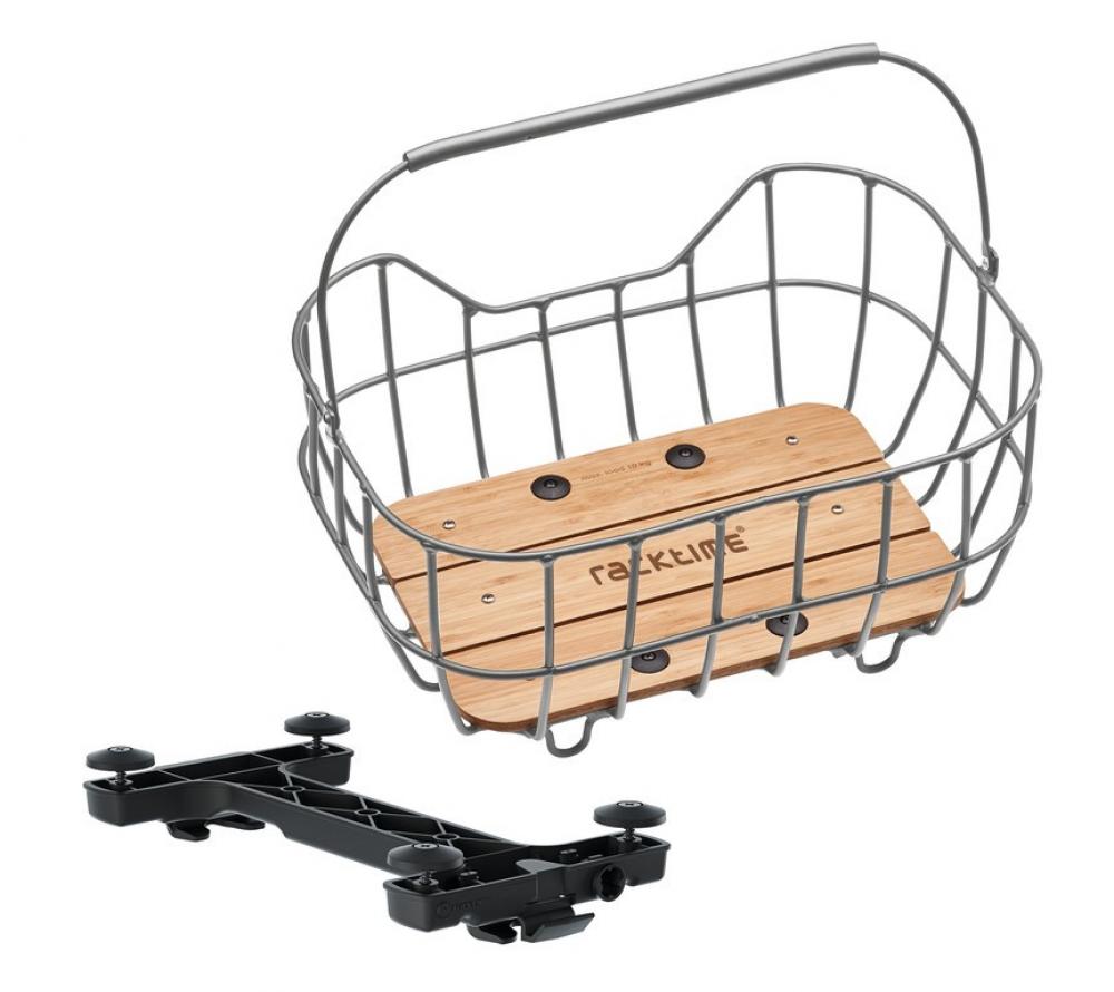 racktime BASKIT BREEZE 2.0 Gepäckträgerkorb 25L Silber - Snapit 2.0 System