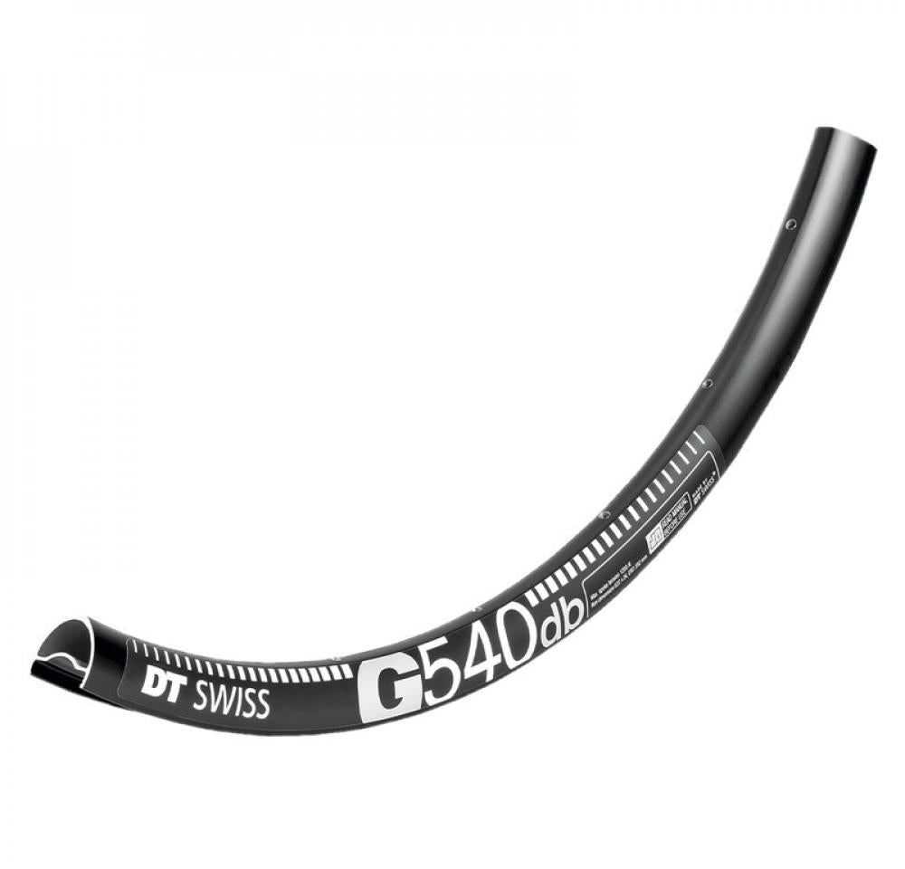 Schwarze DT Swiss G 540 Disc 27,5" Felge mit 32 Löchern, eine robuste Gravel-Felge.