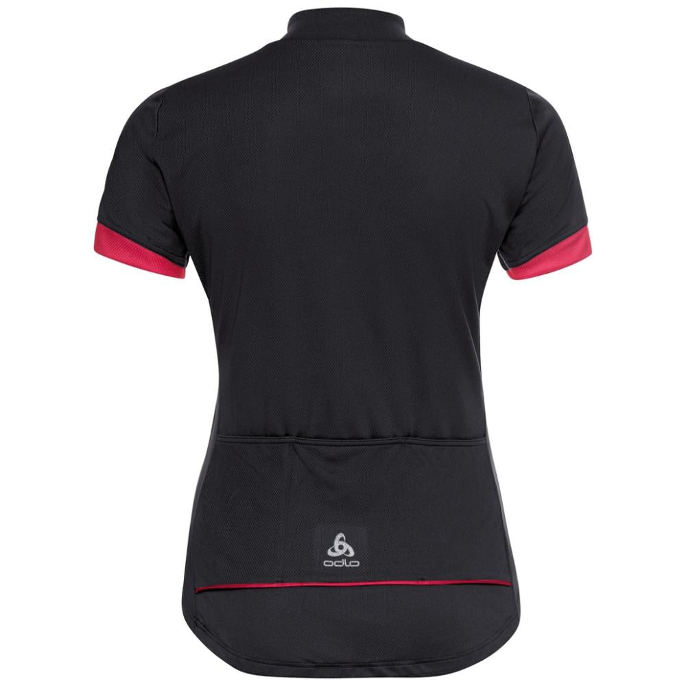 Odlo Women´s T-shirt 1/2 zip ESSENTIAL black paradise pink Größe S