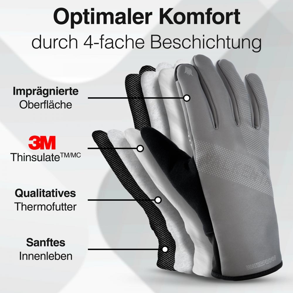Valkental Handschuhe GloRider V2 Ultra Gr. XS Grau Reflectiv
