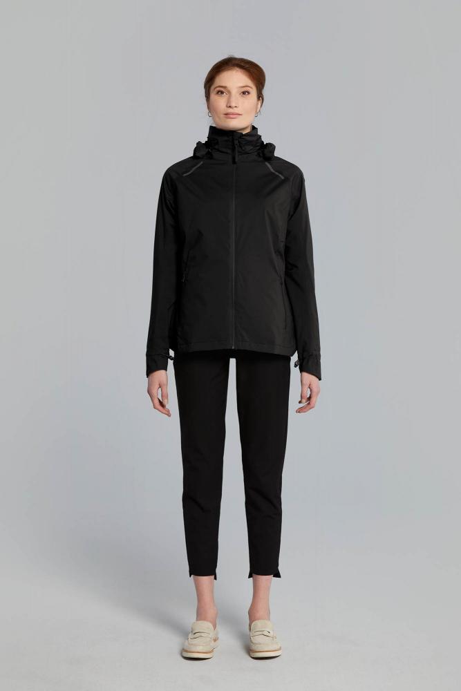 Basil Skane Damen Regenjacke schwarz L - atmungsaktiv & wasserdicht (10.000 WP/MVP) - T-Fabric mit DWR-Beschichtung taillierter Schnitt reflektierend & helmtauglich