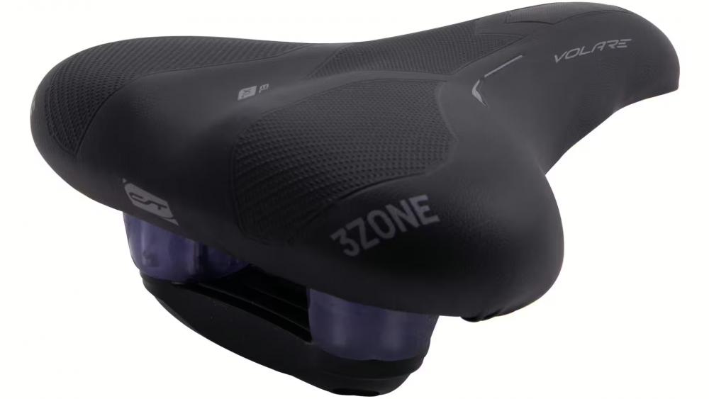 Contec Sattel Volare City EL Unisex - 3-Zonen comfort Plus Kaltschaum, Elastomer-Federung, CrMo Gestell, 245×205 mm