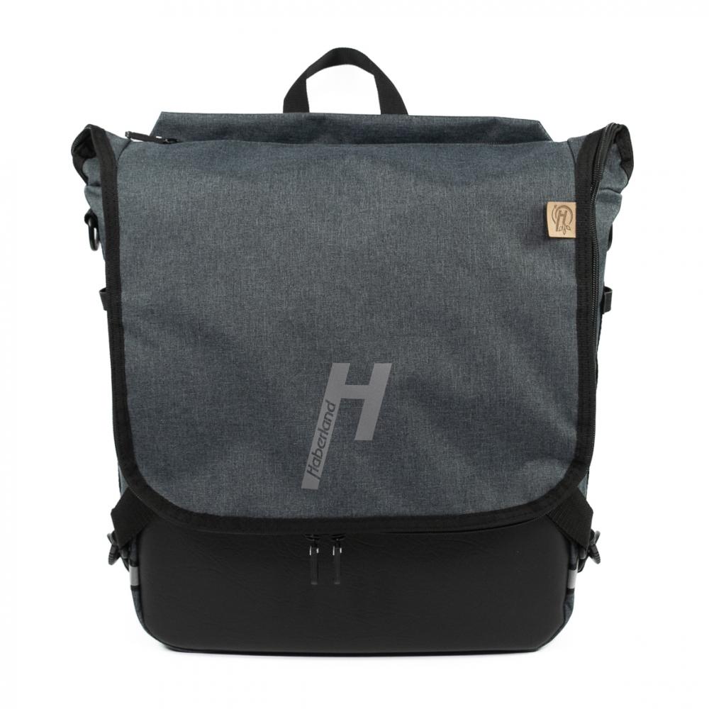 Haberland Sporty Fahrrad Rucksack / Gepäckträgertasche anthrazit - vielseitiger 2-in-1 Allrounder