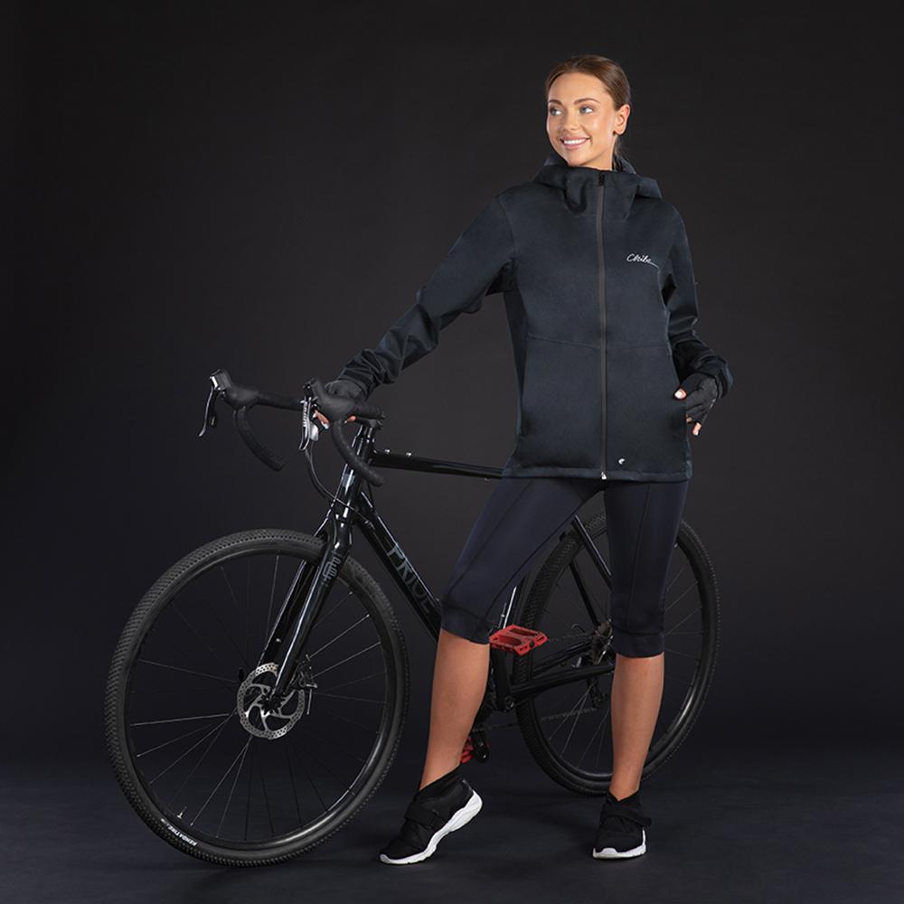 CHIBA Rainjacket Damen - wasserdicht, winddicht, atmungsaktiv, schwarz, Gr. L