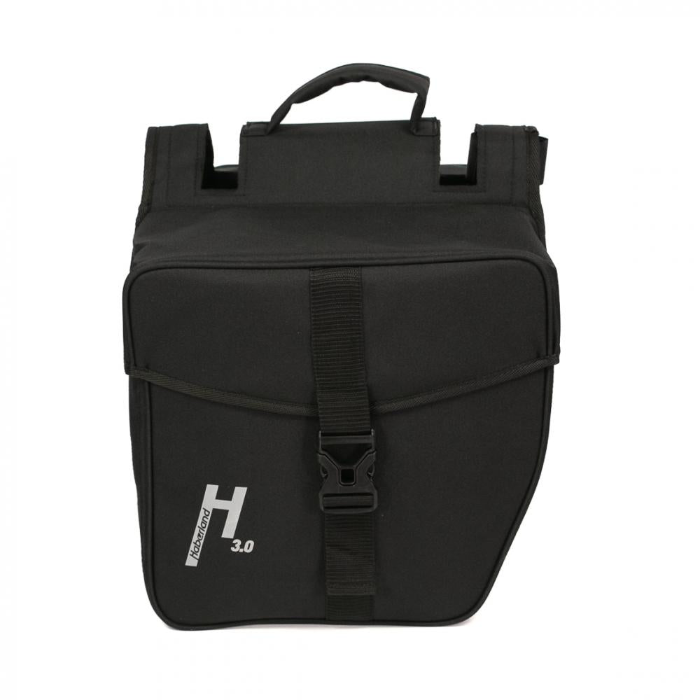 Haberland Doppeltasche 31l Basic L 3.0 schwarz - geräumige Gepäckträgertasche