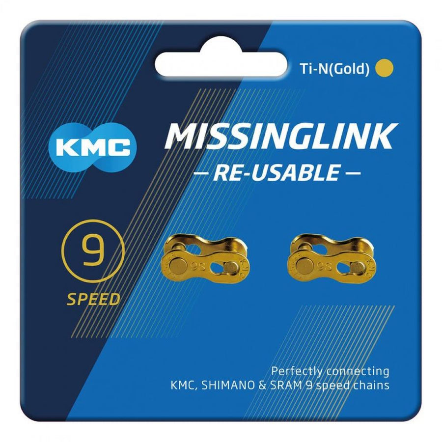 KMC 9R 9s Missing Link 9-fach gold - schneller Kettenverschluss mit aktueller Technik