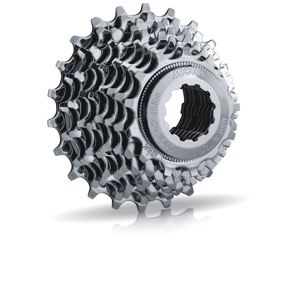 Miche Primato 8-fach Fahrradkassette 13-28Z für Campagnolo, glänzend silber, Made in Italy.