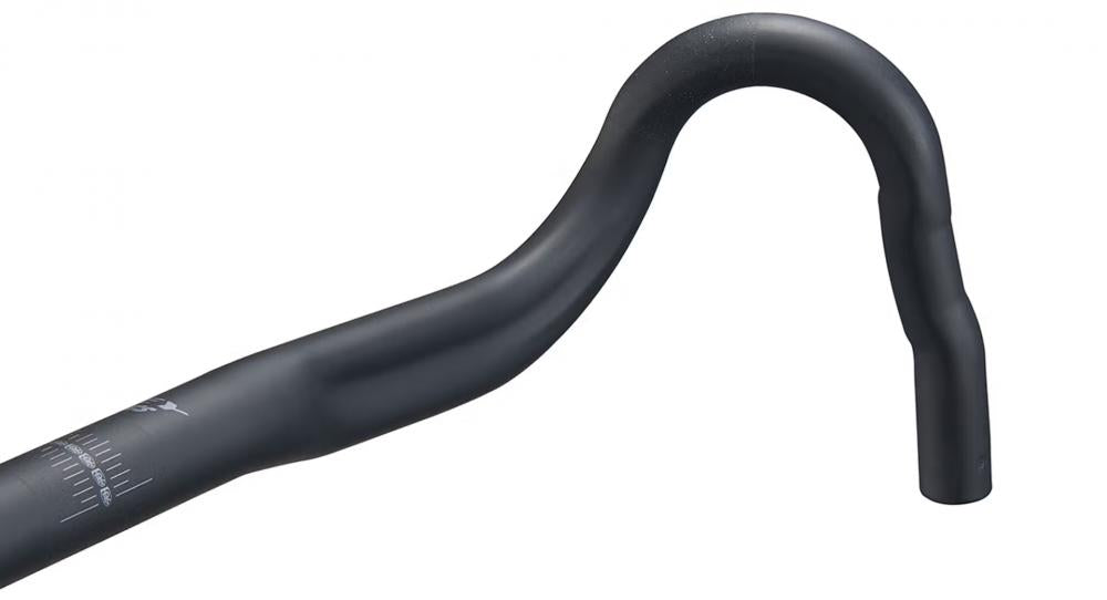 Schwarzer Ritchey WCS VentureMax XL V2 Di2 Aluminium-Fahrradlenker, 52 cm, Blatte Black, mit Messmarkierungen.