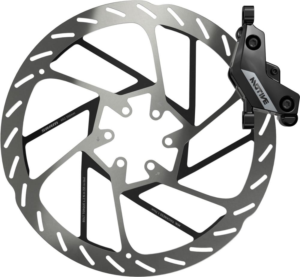 SRAM Motive Silver Scheibenbremse hinten - Vierkolben hydraulisch für E-Bikes und MTB