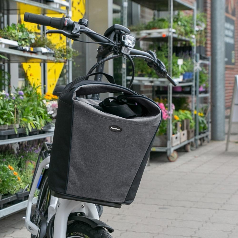 Haberland Lenkertasche Britta anthrazit/schwarz - praktische Lenkertasche mit KLICKfix
