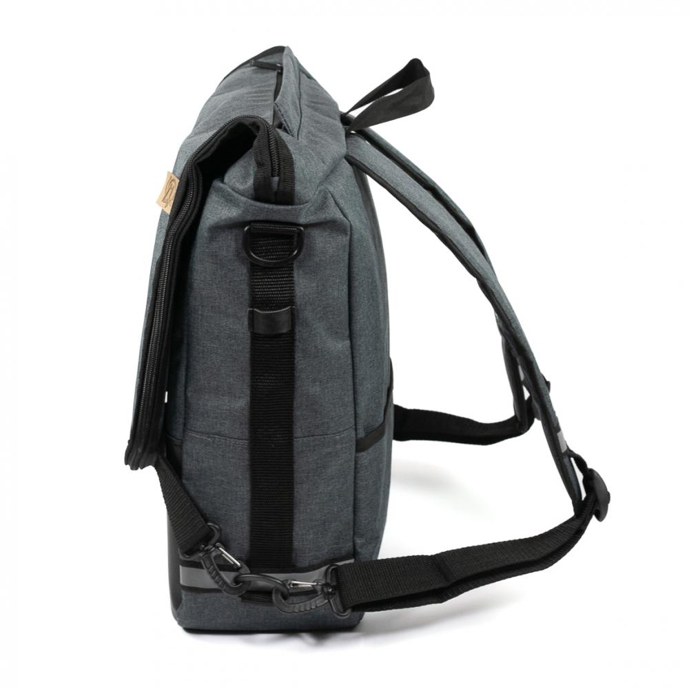 Haberland Sporty Fahrrad Rucksack / Gepäckträgertasche anthrazit - vielseitiger 2-in-1 Allrounder