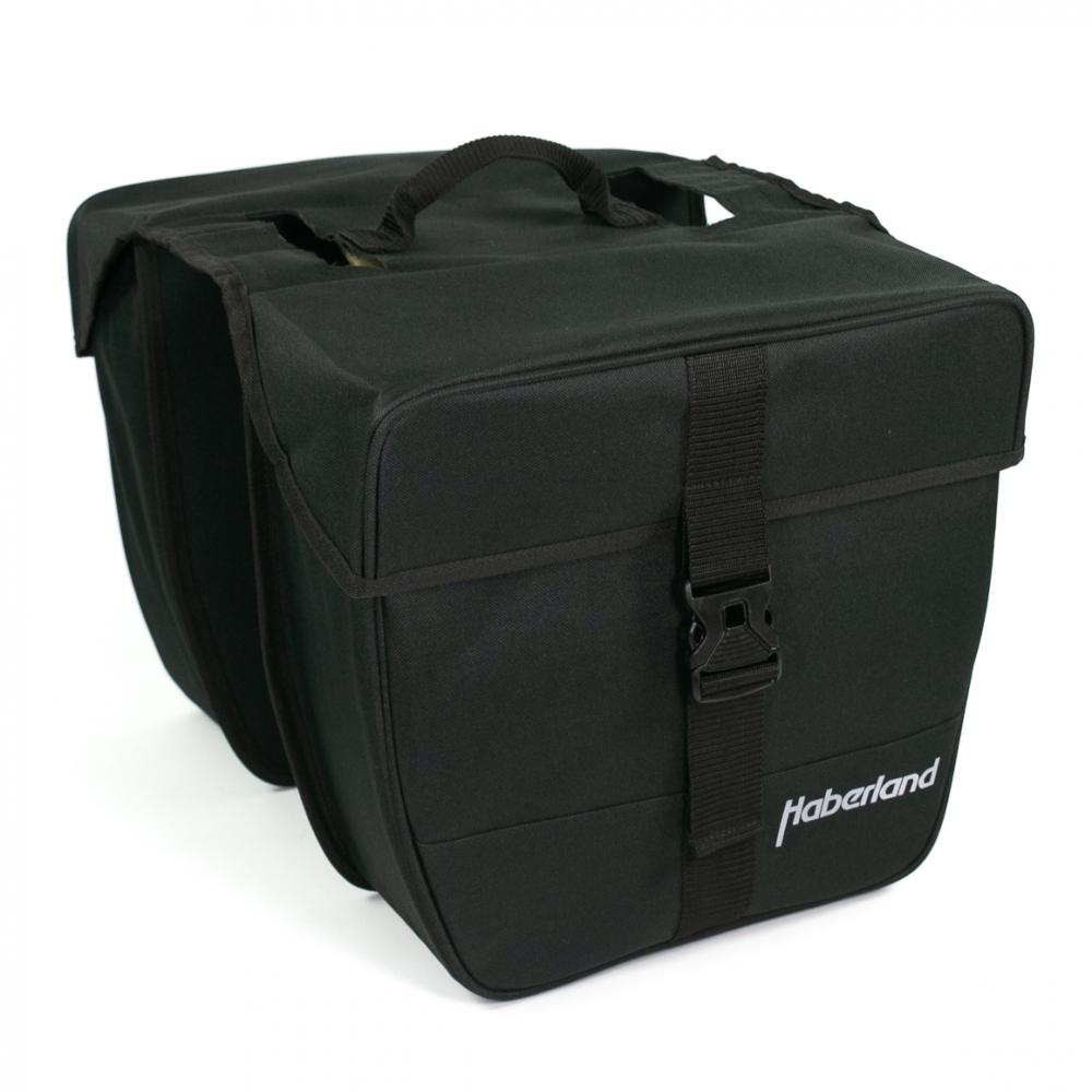 Haberland Doppeltasche 25l Einsteiger schwarz - praktische Gepäckträgertasche für Alltag und Tour