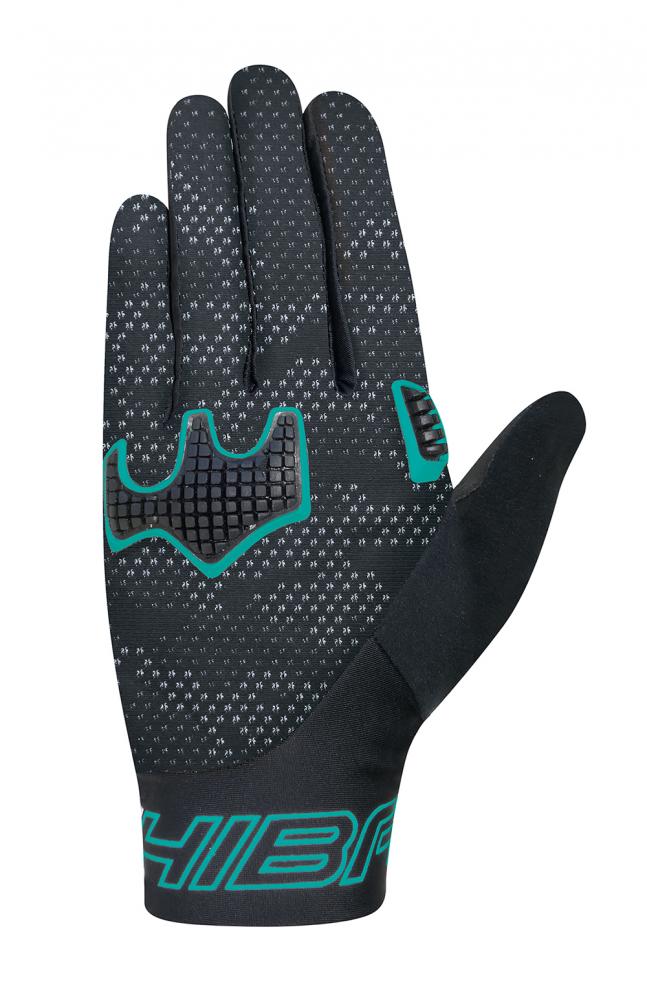 CHIBA Infinity - Radhandschuhe schwarz/petrol, S, atmungsaktiv, Touchfunktion
