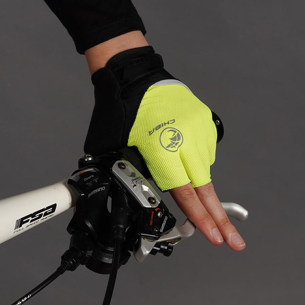CHIBA Sport - Radhandschuhe neongelb XL mit Polsterung und Belüftung