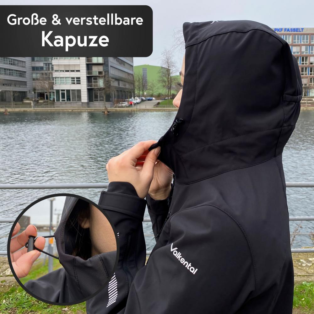 Valkental Damenjacke Softshell M schwarz