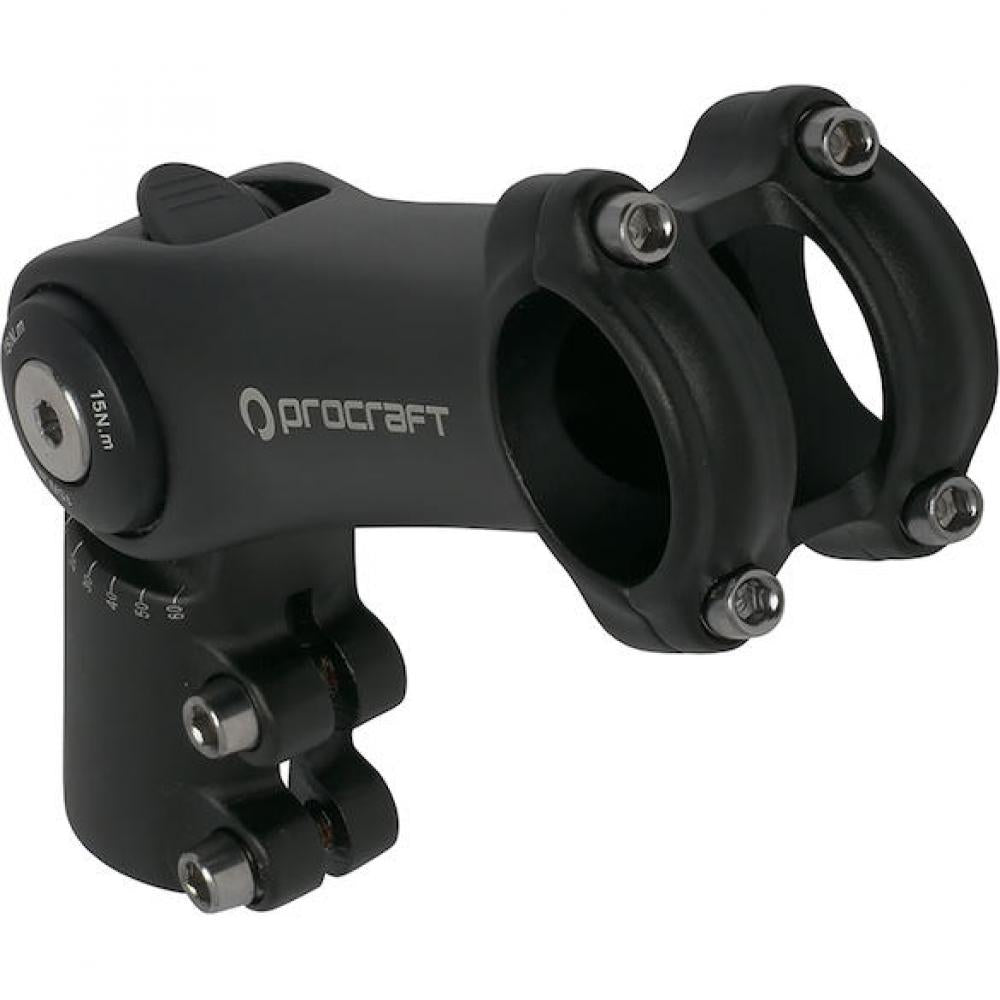 Procraft Vorbau Ahead AL Adjustable 0°-60° / 31,8 mm Schwarz - verstellbar mit Zahnscheibe
