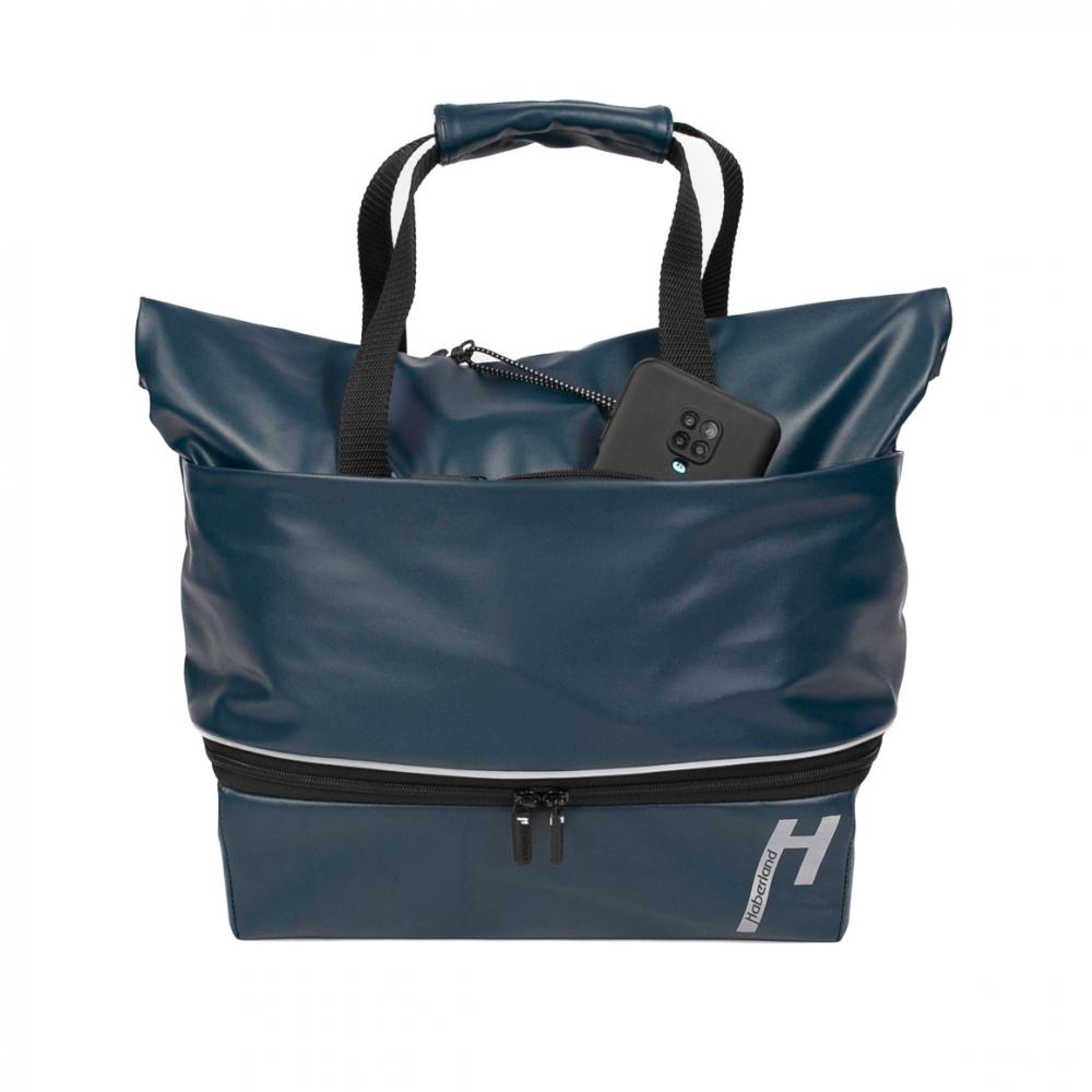 Haberland Gepäckträgeraufsatztasche Lena blau - praktische Racktime 1.0 Transportlösung