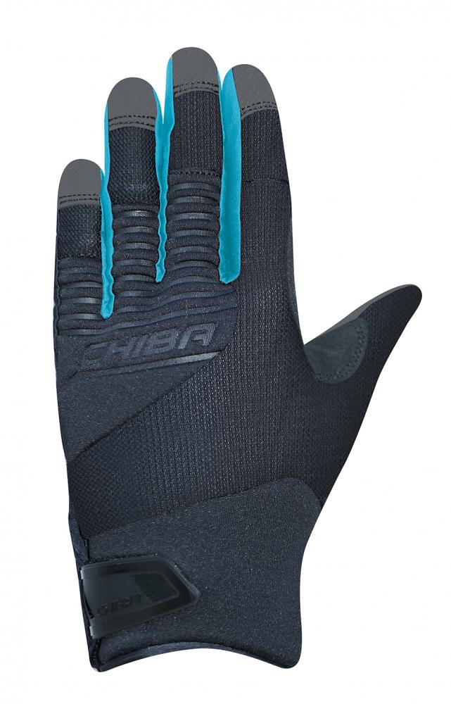 CHIBA Blade - Radhandschuhe kurz, schwarz/türkis, S, atmungsaktiv, Touchfinger