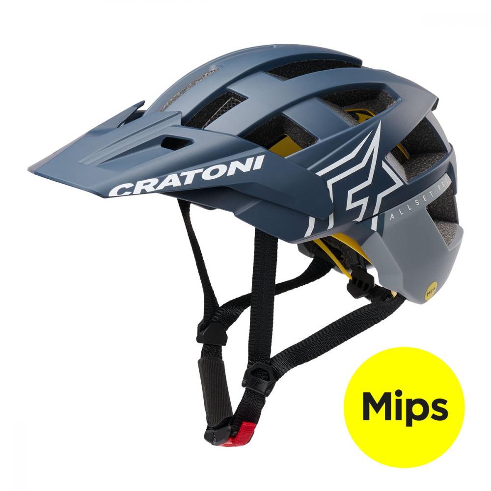 Cratoni Fahrradhelm AllSet Pro MIPS steel/blue matt, Gr. S/M (54-58cm)
